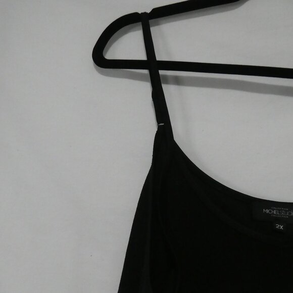 MICHEL STUDIO COLLECTION | 2X | Shimmering Black Spaghetti Strap Evening Cami - Picture 3 of 13